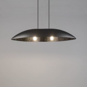 Hanglamp aan een koord GONDOLA 2xE27/60W/230V zilver/zwart