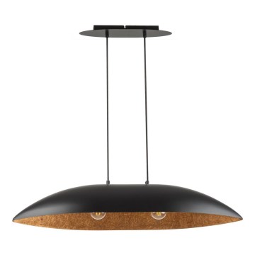 Hanglamp aan een koord GONDOLA 2xE27/60W/230V zwart/koper