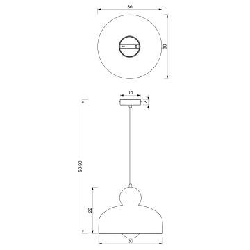 Hanglamp aan een koord HARALD 1xE27/60W/230V wit