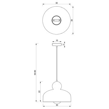 Hanglamp aan een koord HARALD 1xE27/60W/230V zwart