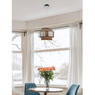 Hanglamp aan een koord HARE 1xE27/60W/230V grijs/mat chroom