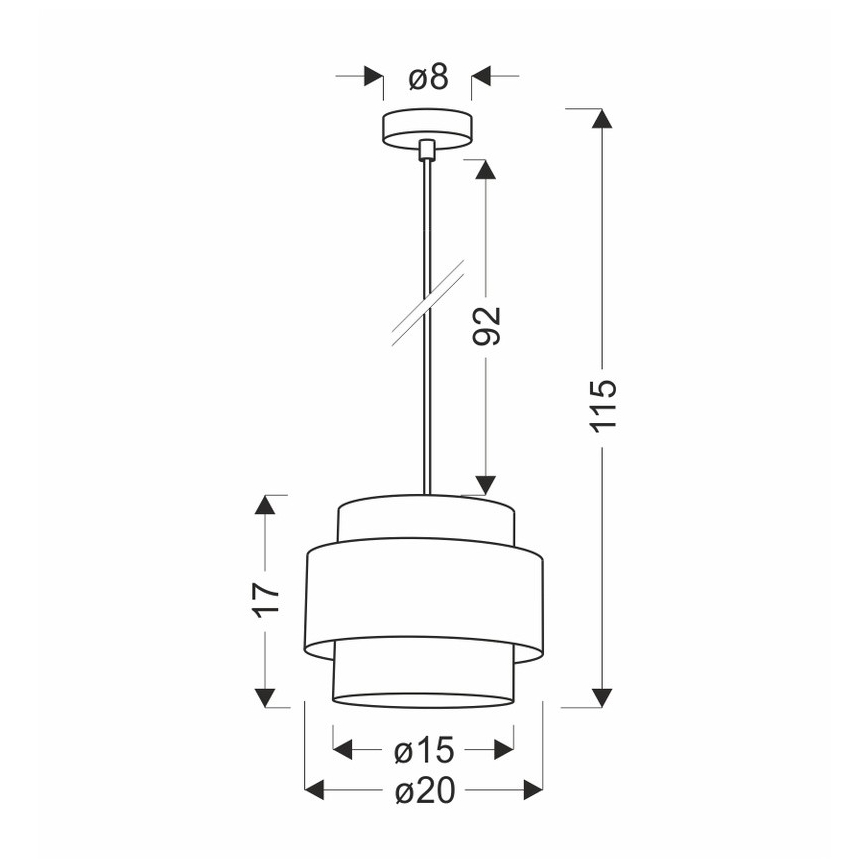 Hanglamp aan een koord HARE 1xE27/60W/230V grijs/mat chroom