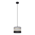 Hanglamp aan een koord HELEN 1xE27/60W/230V diameter 20 cm zwart/grijs/gouden