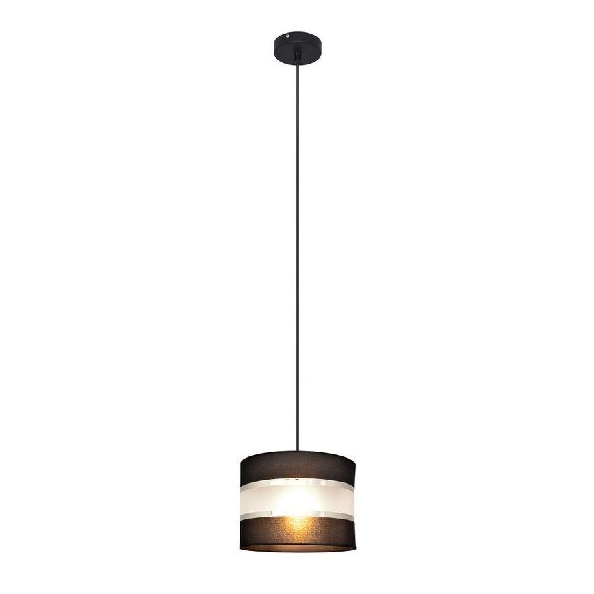 Hanglamp aan een koord HELEN 1xE27/60W/230V diameter 20 cm zwart/zilver