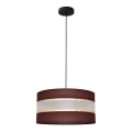 Hanglamp aan een koord HELEN 1xE27/60W/230V diameter 40 cm bruin/zwart/gouden