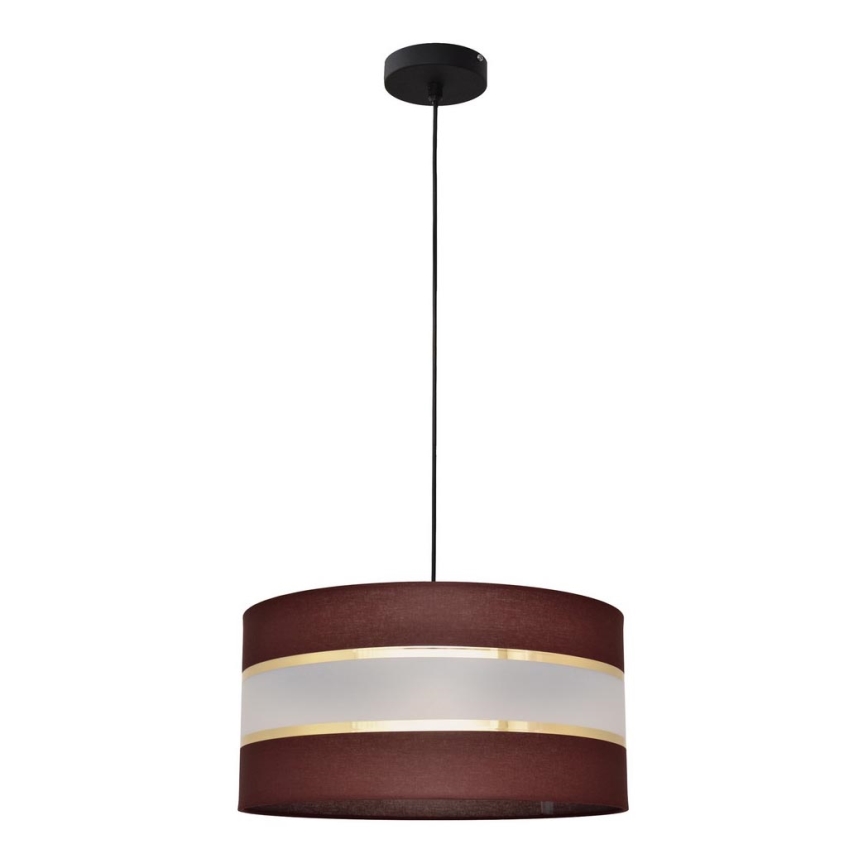 Hanglamp aan een koord HELEN 1xE27/60W/230V diameter 40 cm bruin/zwart/gouden