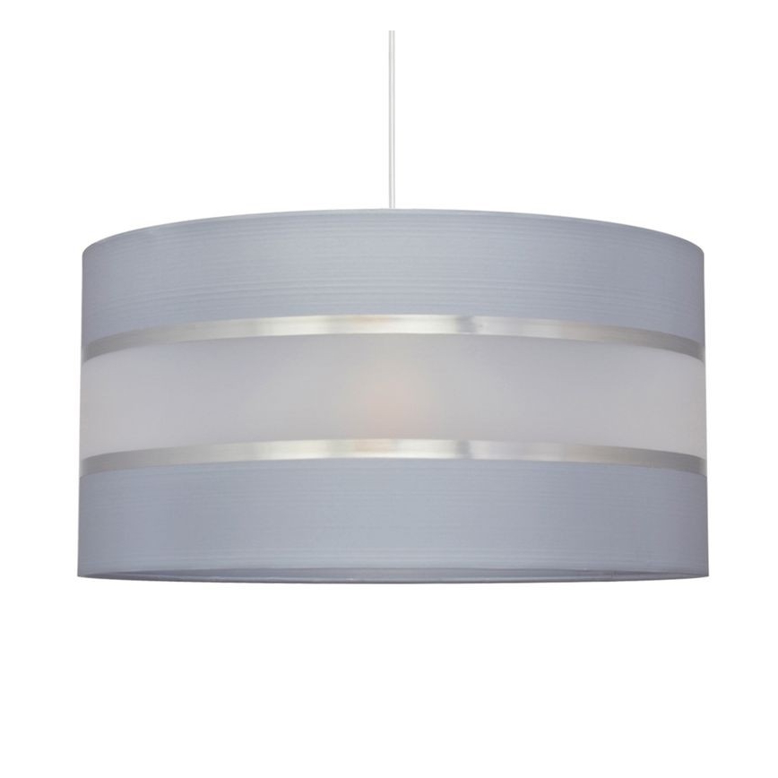 Hanglamp aan een koord HELEN 1xE27/60W/230V diameter 40 cm grijs/zilver