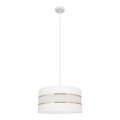 Hanglamp aan een koord HELEN 1xE27/60W/230V diameter 40 cm wit/gouden