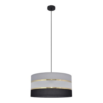 Hanglamp aan een koord HELEN 1xE27/60W/230V diameter 40 cm zwart/grijs/gouden