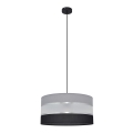 Hanglamp aan een koord HELEN 1xE27/60W/230V diameter 40 cm zwart/grijs/zilver