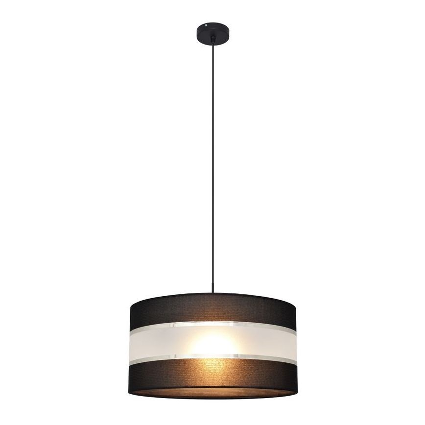 Hanglamp aan een koord HELEN 1xE27/60W/230V diameter 40 cm zwart/zilver