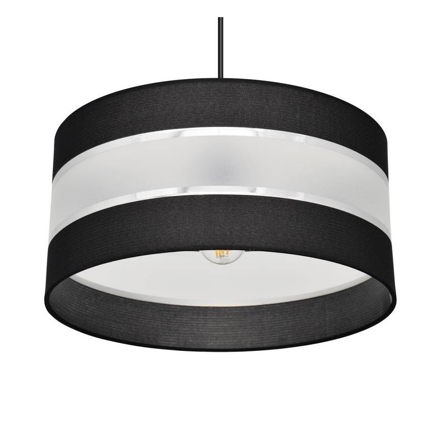 Hanglamp aan een koord HELEN 1xE27/60W/230V diameter 40 cm zwart/zilver