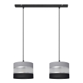 Hanglamp aan een koord HELEN 2xE27/60W/230V zwart/grijs/zilver