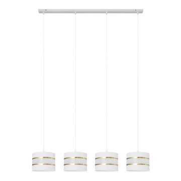 Hanglamp aan een koord HELEN 4xE27/60W/230V wit/gouden