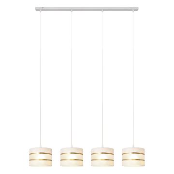 Hanglamp aan een koord HELEN 4xE27/60W/230V wit/gouden