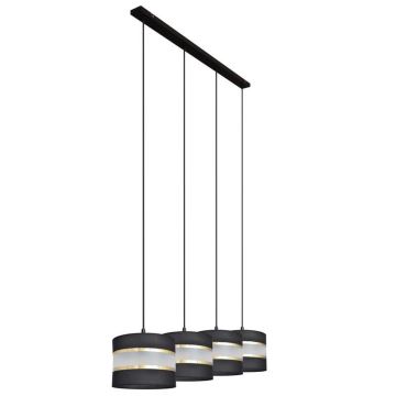 Hanglamp aan een koord HELEN 4xE27/60W/230V zwart/gouden