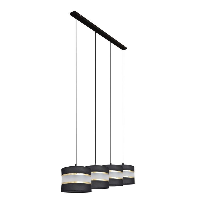 Hanglamp aan een koord HELEN 4xE27/60W/230V zwart/gouden