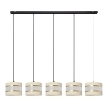 Hanglamp aan een koord HELEN 5xE27/60W/230V crème/zwart/gouden