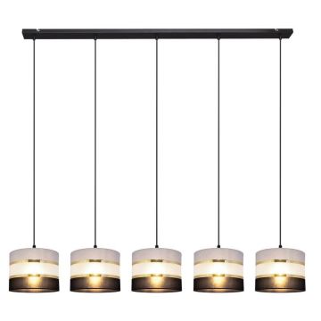 Hanglamp aan een koord HELEN 5xE27/60W/230V zwart/grijs/gouden