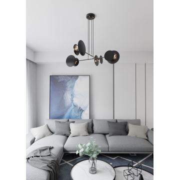 Hanglamp aan een koord IDEA 4xE27/15W/230V zwart