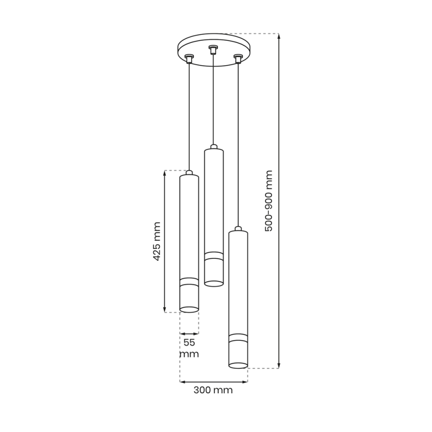 Hanglamp aan een koord JOKER 3xGU10/8W/230V wit/glanzend chroom 