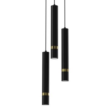 Hanglamp aan een koord JOKER 3xGU10/8W/230V zwart/goud