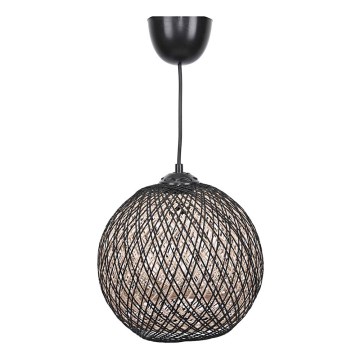 Hanglamp aan een koord JUTE 1xE27/60W/230V zwart