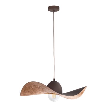 Hanglamp aan een koord KAPELLO 1xE27/60W/230V diameter 55 cm bruin/koper