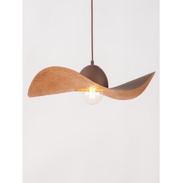 Hanglamp aan een koord KAPELLO 1xE27/60W/230V diameter 55 cm bruin/koper