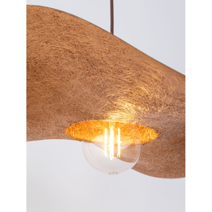 Hanglamp aan een koord KAPELLO 1xE27/60W/230V diameter 55 cm bruin/koper