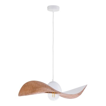 Hanglamp aan een koord KAPELLO 1xE27/60W/230V diameter 55 cm wit/koper