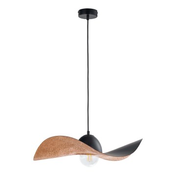 Hanglamp aan een koord KAPELLO 1xE27/60W/230V diameter 55 cm zwart/koper