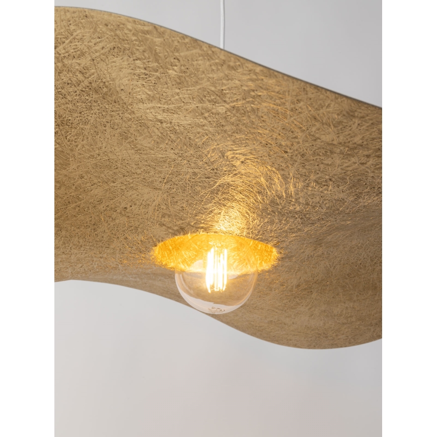 Hanglamp aan een koord KAPELLO 1xE27/60W/230V diameter 76 cm wit/gouden