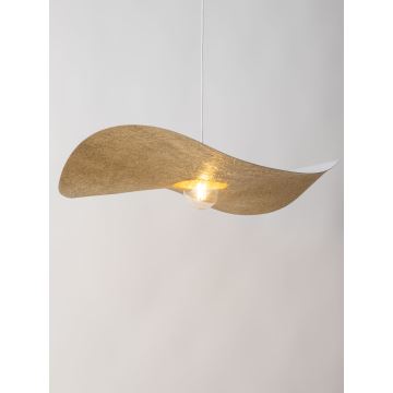 Hanglamp aan een koord KAPELLO 1xE27/60W/230V diameter 76 cm wit/gouden