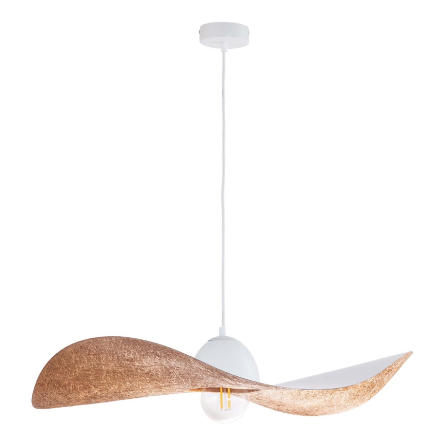 Hanglamp aan een koord KAPELLO 1xE27/60W/230V diameter 76 cm wit/koper