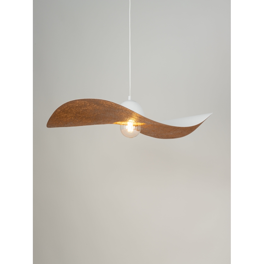 Hanglamp aan een koord KAPELLO 1xE27/60W/230V diameter 76 cm wit/koper