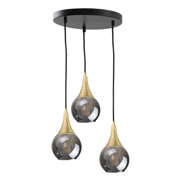 Hanglamp aan een koord LACRIMA SMOKY 3xE27/60W/230V diameter 30 cm