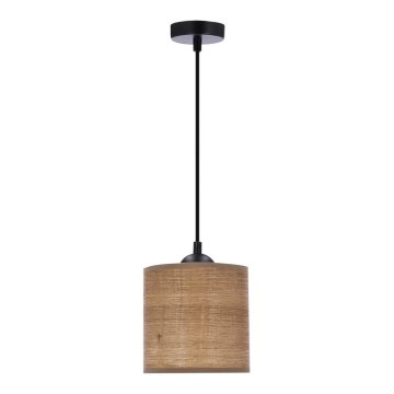 Hanglamp aan een koord LEGNO 1xE27/40W/230V diameter 15 cm bruin