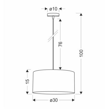 Hanglamp aan een koord LEGNO 1xE27/40W/230V diameter 30 cm bruin