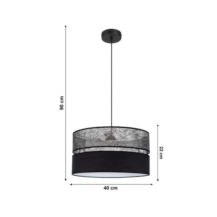 Hanglamp aan een koord LIMA 1xE27/60W/230V zwart