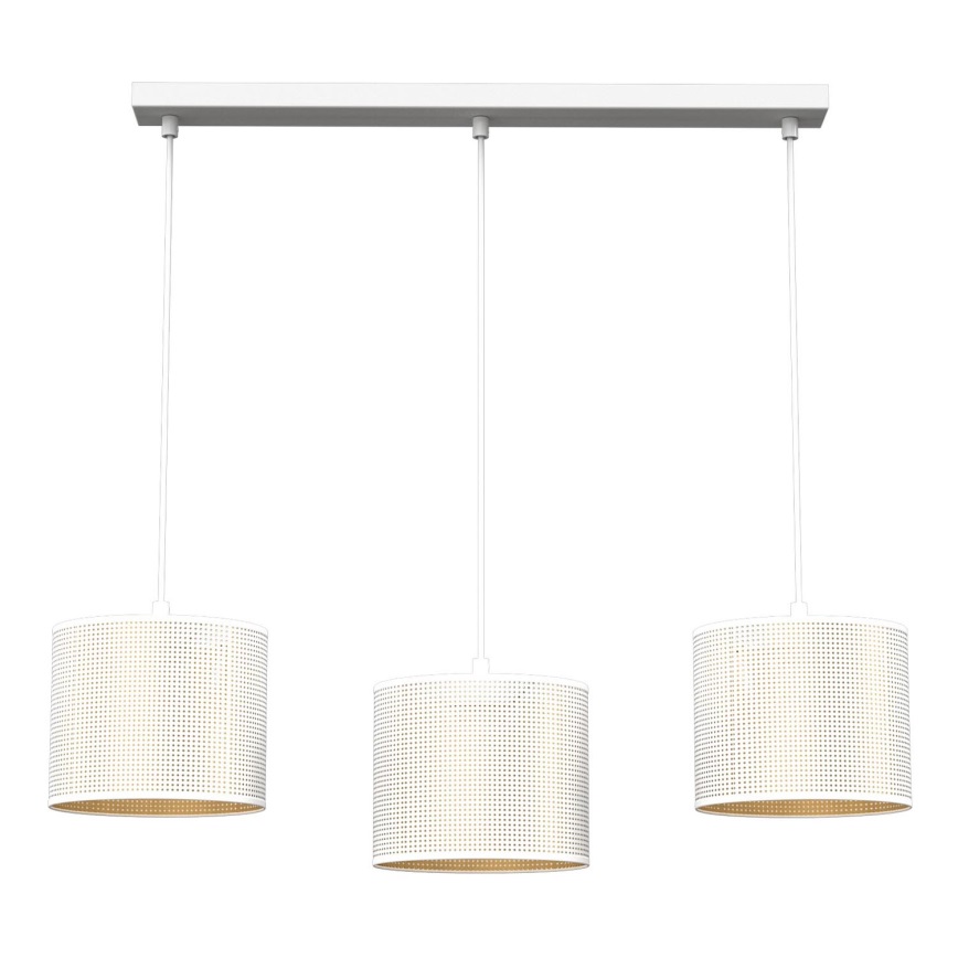 Hanglamp aan een koord LOFT SHADE 3xE27/60W/230V wit/gouden