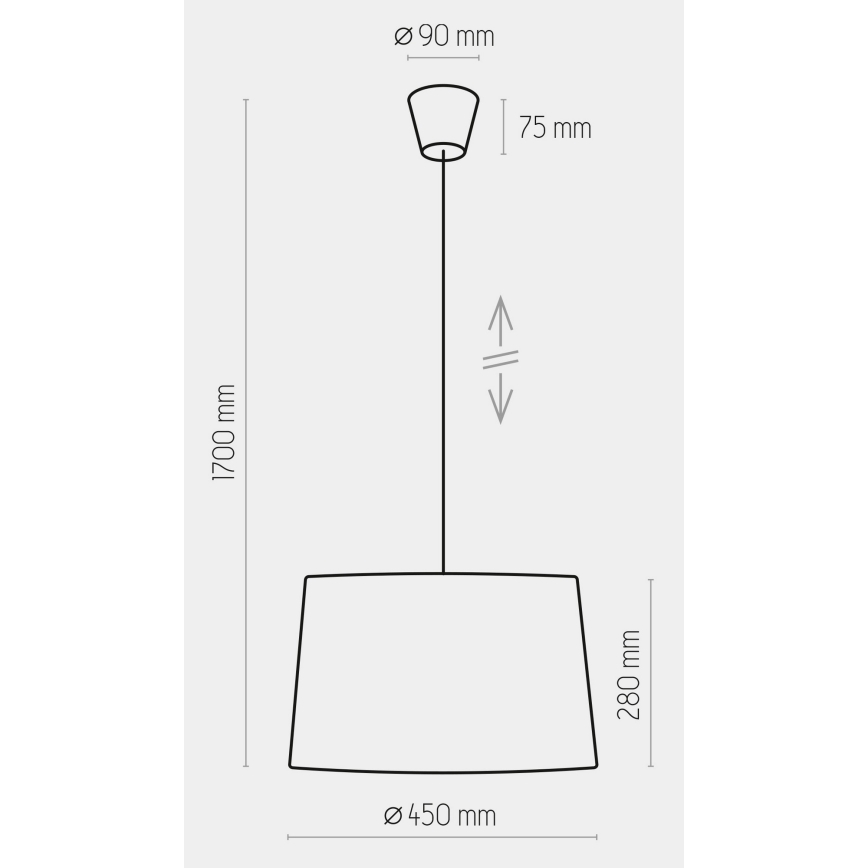 Hanglamp aan een koord MAJA 1xE27/25W/230V wit