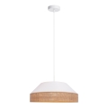 Hanglamp aan een koord MANISO 1xE27/60W/230V diameter 45 cm wit/beige