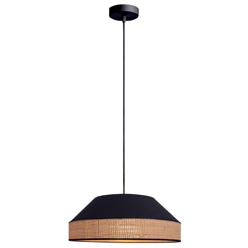 Hanglamp aan een koord MANISO 1xE27/60W/230V diameter 45 cm zwart/beige