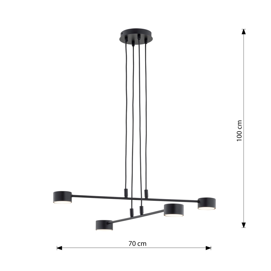 Hanglamp aan een koord MODUS 4xGX53/12W/230V zwart