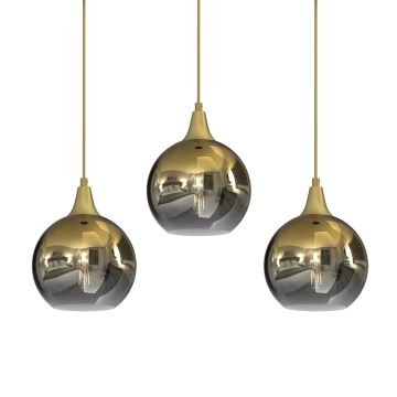 Hanglamp aan een koord MONTE 3xE27/60W/230V goud