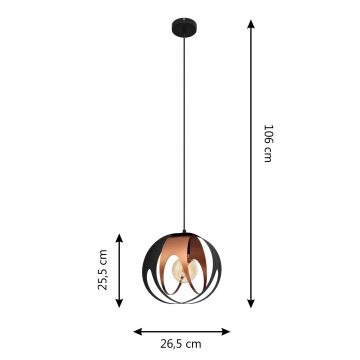 Hanglamp aan een koord MOONLIGHT 1xE27/60W/230V zwart/koper