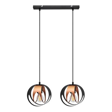 Hanglamp aan een koord MOONLIGHT 2xE27/60W/230V zwart/koper