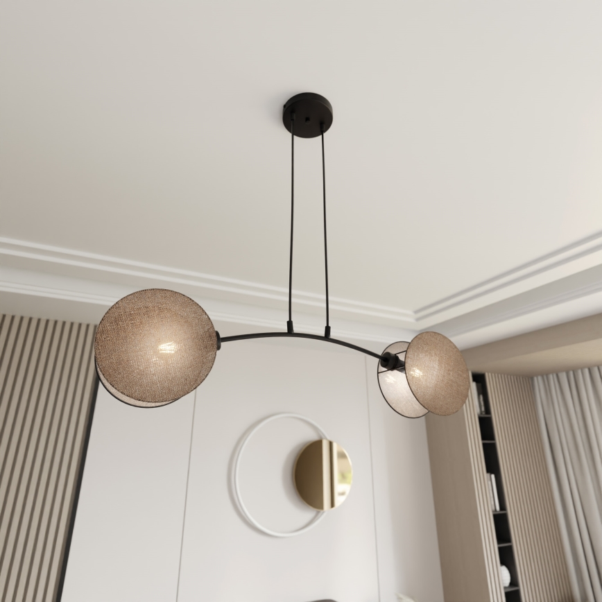 Hanglamp aan een koord MOTIF 2xE27/15W/230V beige