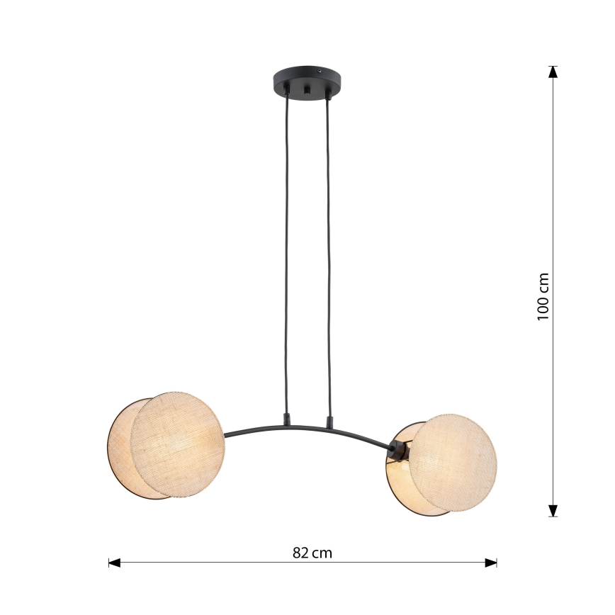 Hanglamp aan een koord MOTIF 2xE27/15W/230V beige